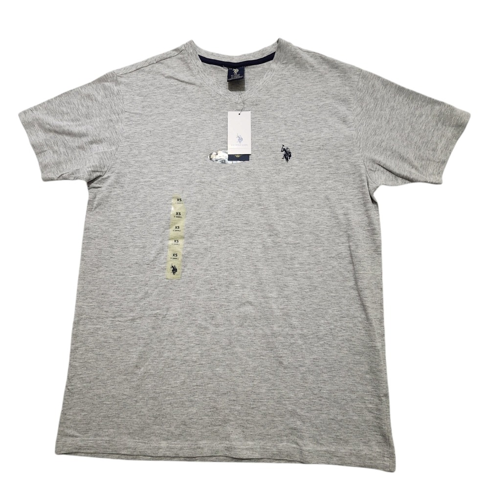 US POLO ASSN Mens T-Shirt V Neck Comfort Stretch Gray Sz XS‎